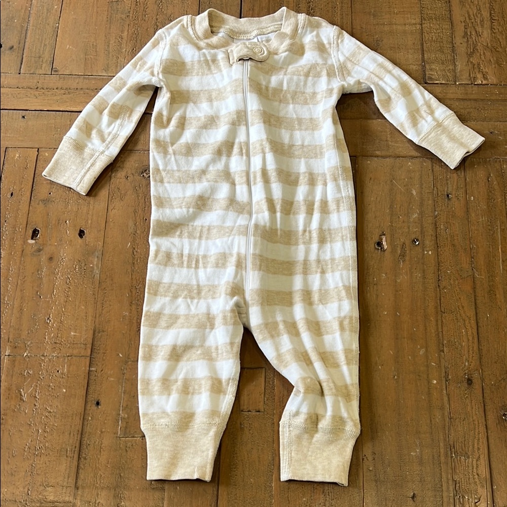 Hanna Andersson Cream Striped Kids Pajamas